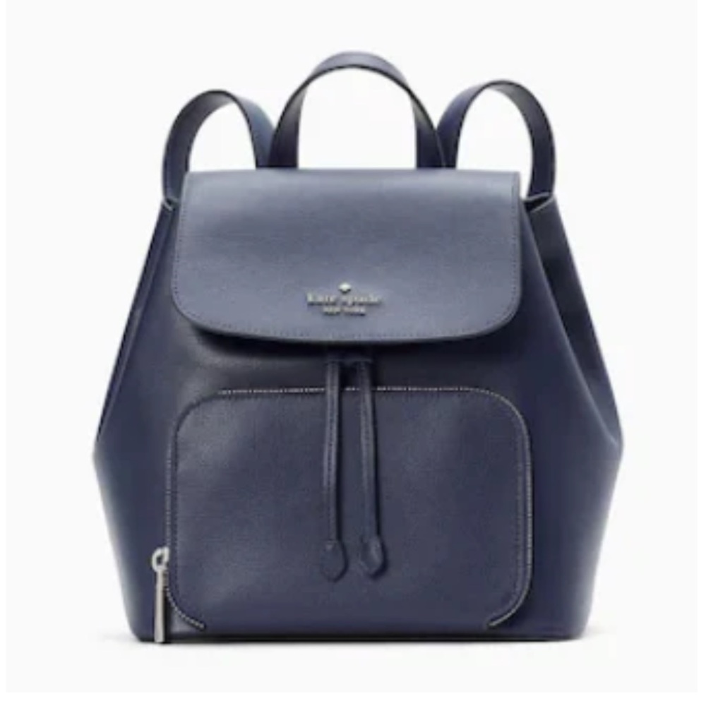 Kate Spade Kristi Medium Backpack Navy Blue Leather